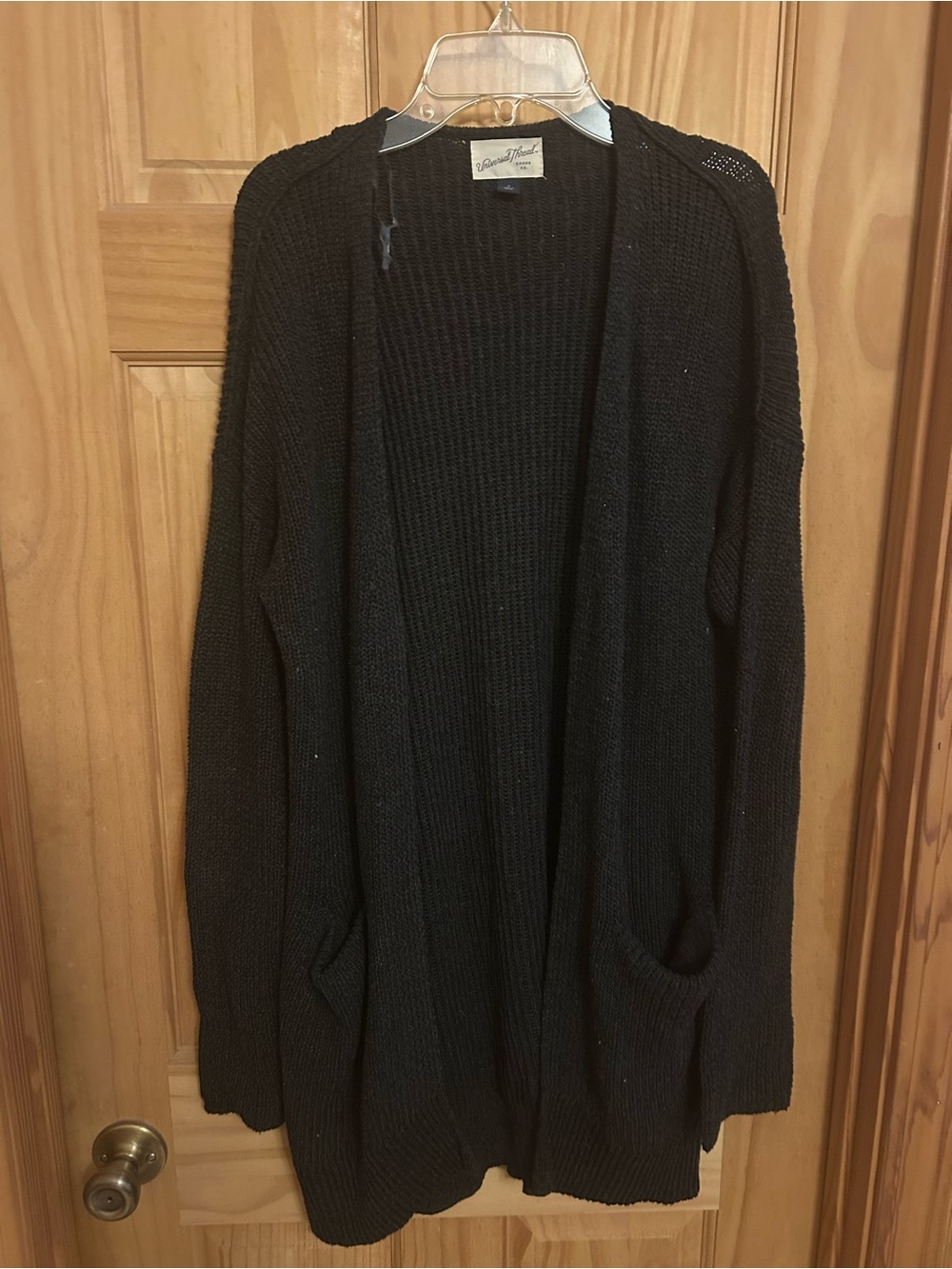 Universal Thread Black Open-Front Knit Cardigan